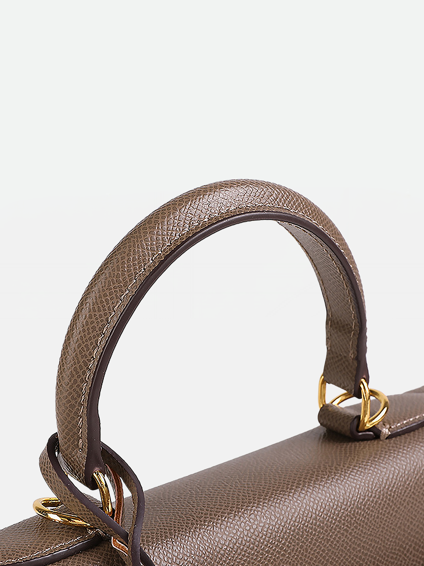 Odile Vegan Leather Messenger Bag-Handle