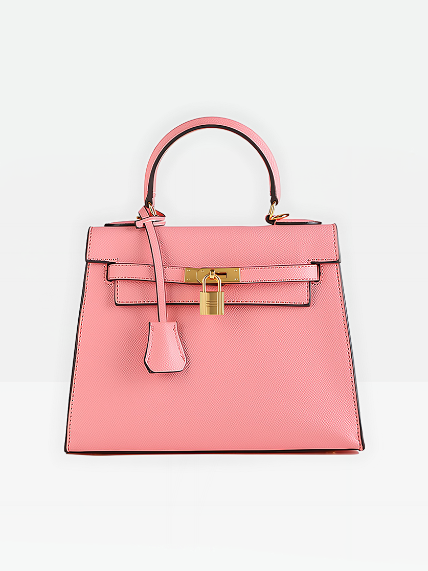 Odile Vegan Leather Messenger Bag-Light pink