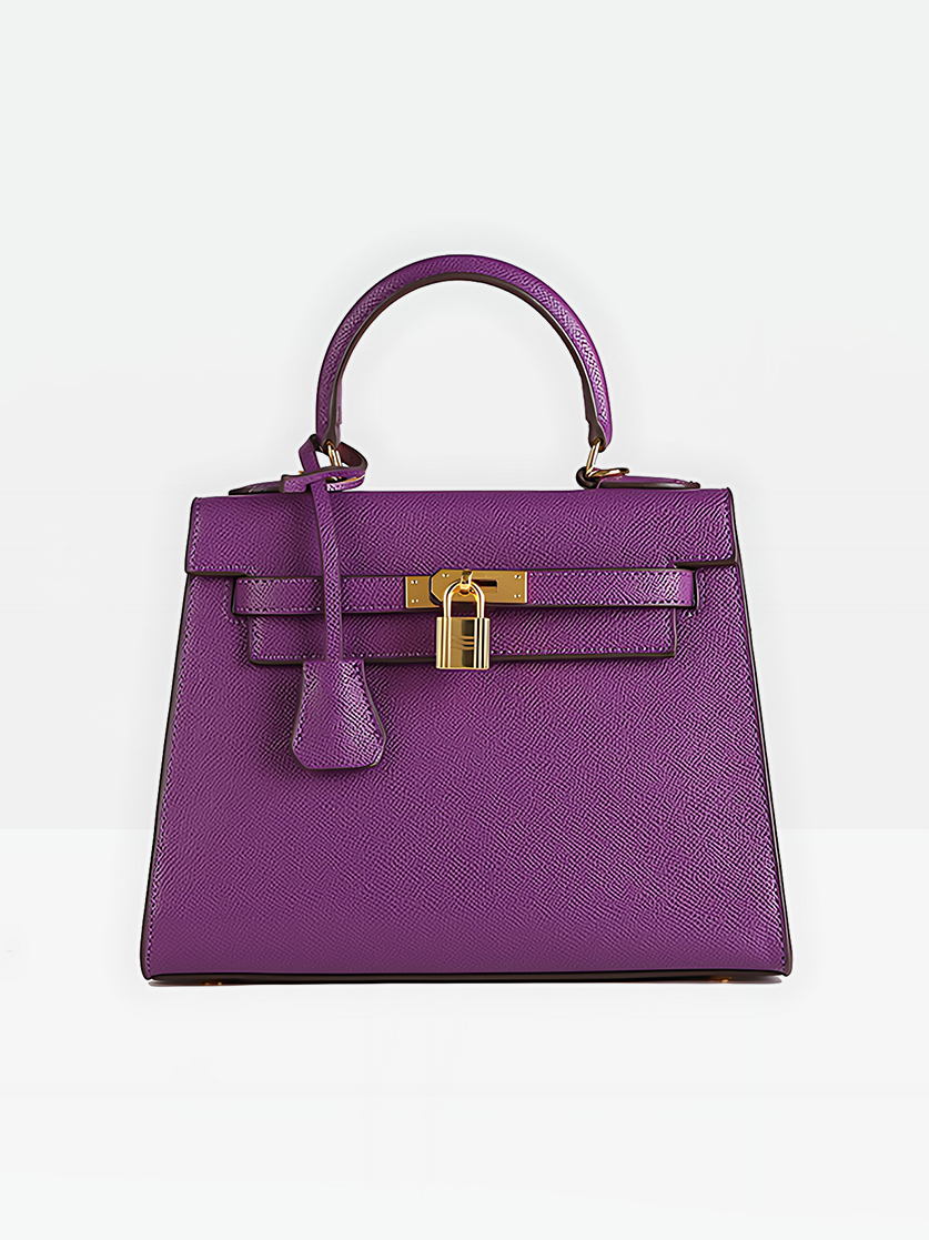 Odile Vegan Leather Messenger Bag-Purple