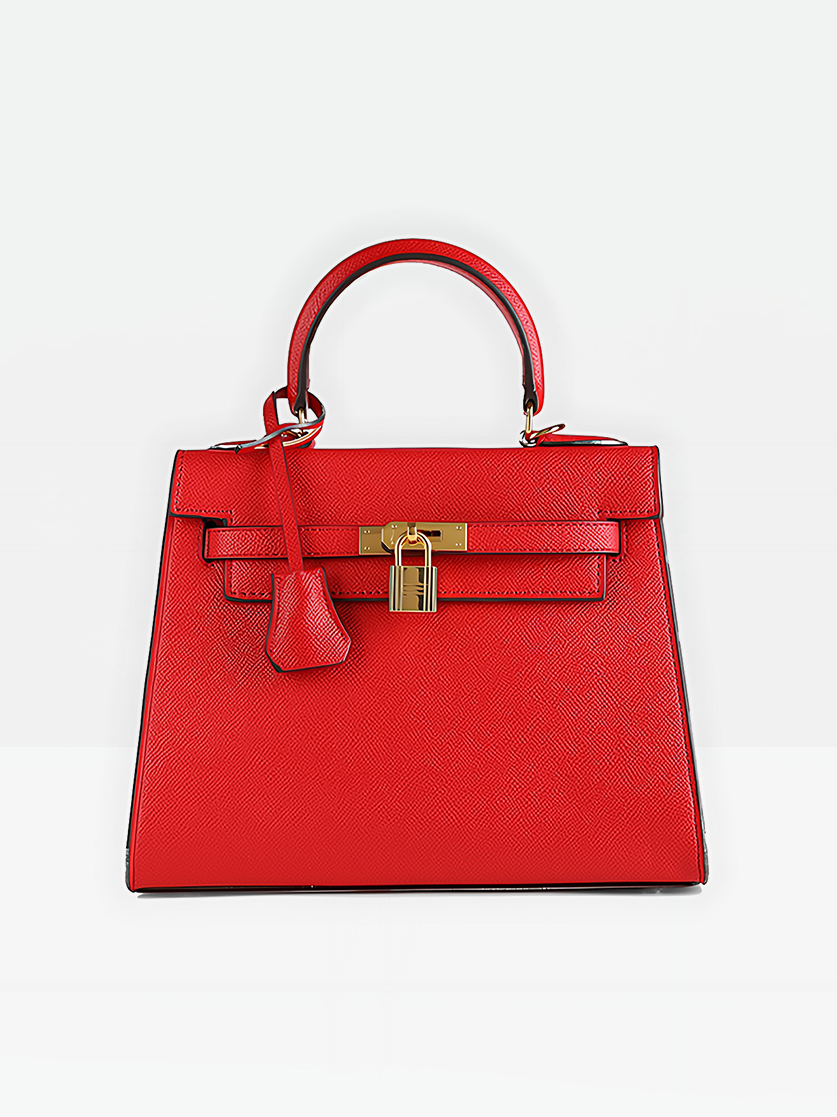 Odile Vegan Leather Messenger Bag-red