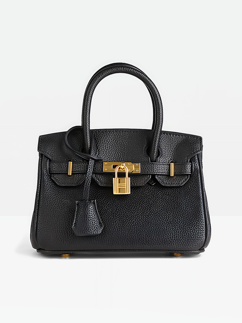 Léa 20 Top Handle Satchel Bag-Black