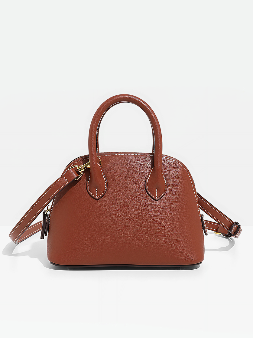 Brown-Sora Dome Satchel Bag
