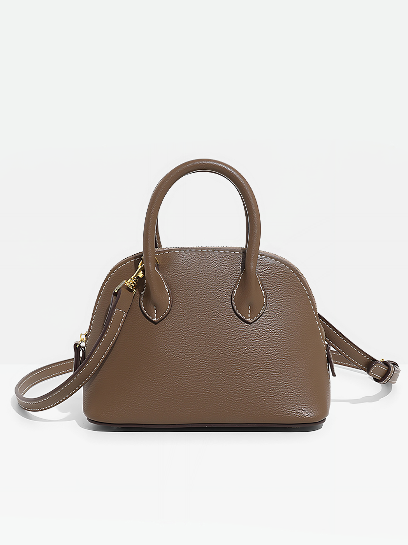 khaki-Sora Dome Satchel Bag