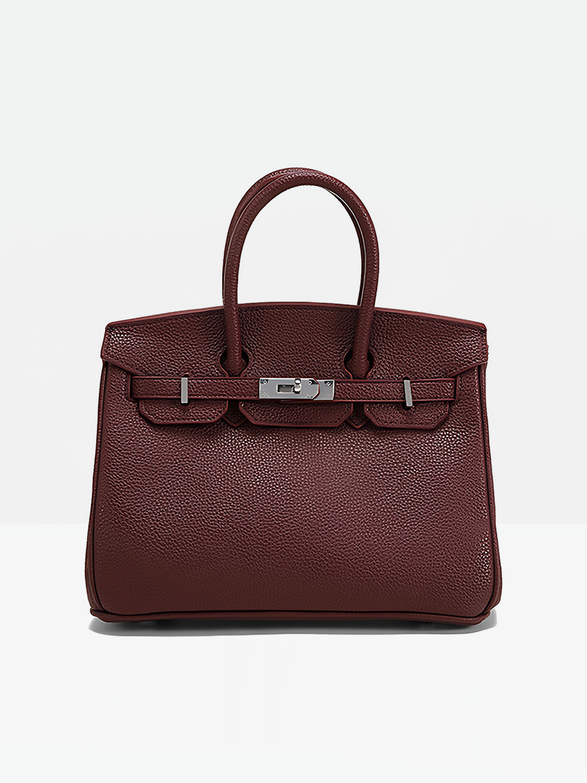 Plum- Roux 30 Vegan Leather Satchel Bag