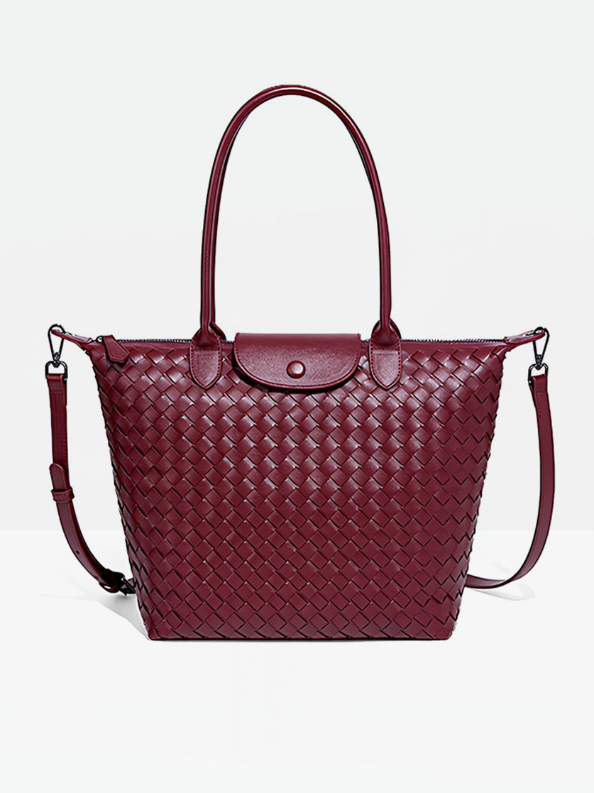 Emerson Woven Tote Bag-Plum